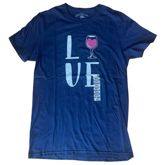Chowdaheadz Cotton Love Wine Short Sleeve T Shirt Womens Size Small New - Picture 1 of 7